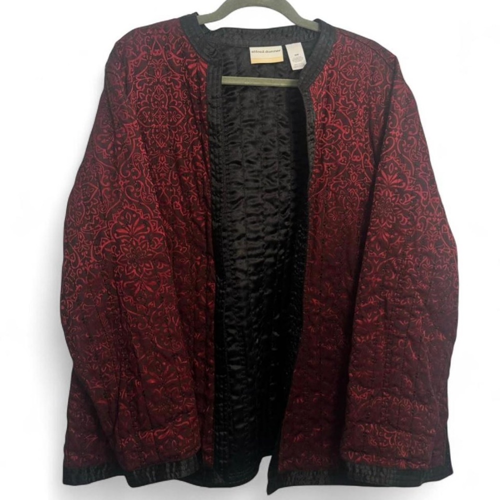 Alfred Dunner—Red and Black Quilted Jacket